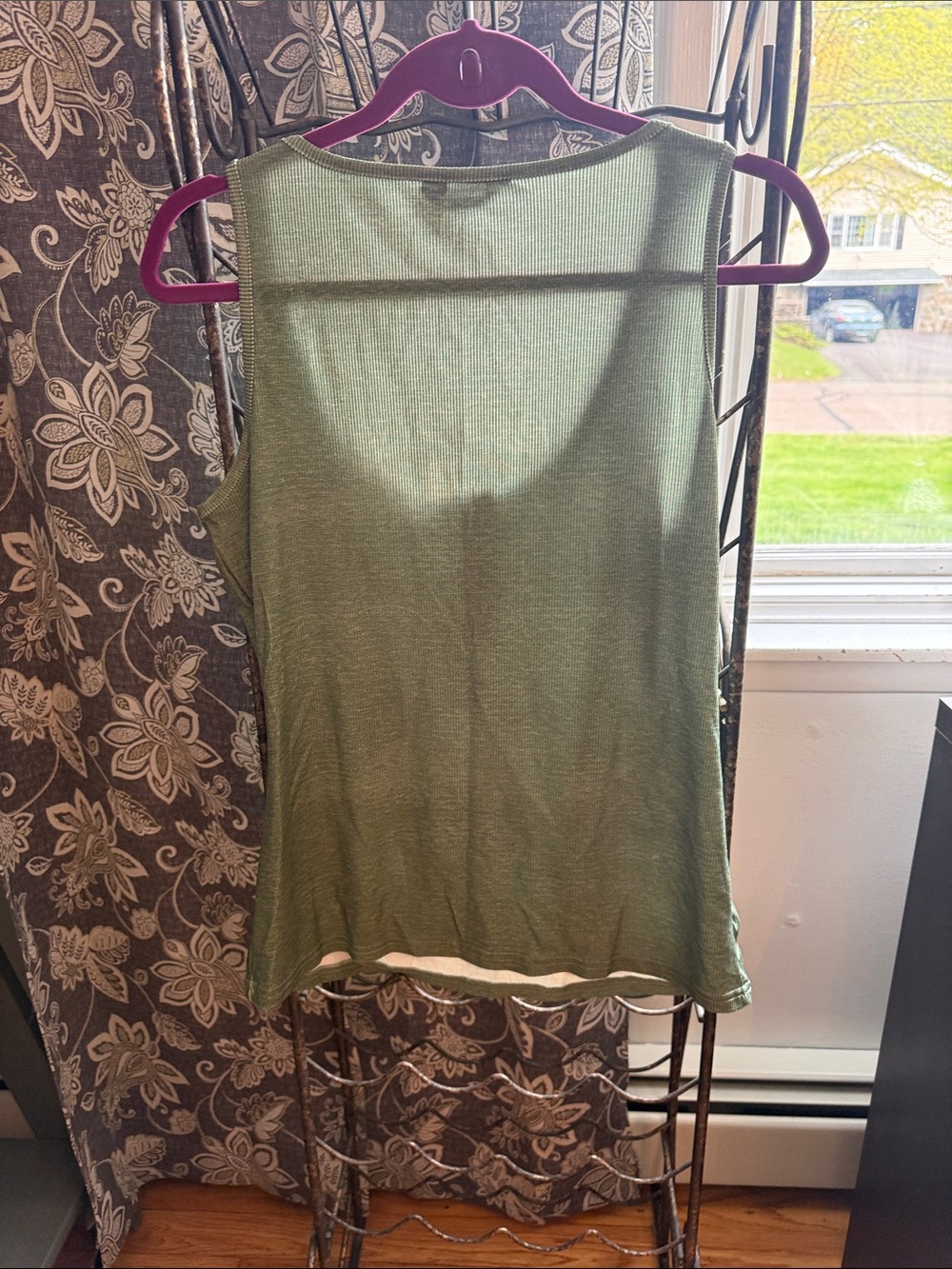 Chico's Olive Green Ribbed Henley Tank - Picture 5 of 5